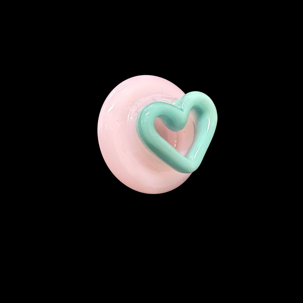 Saki Heart Carb Cap Green & Pink