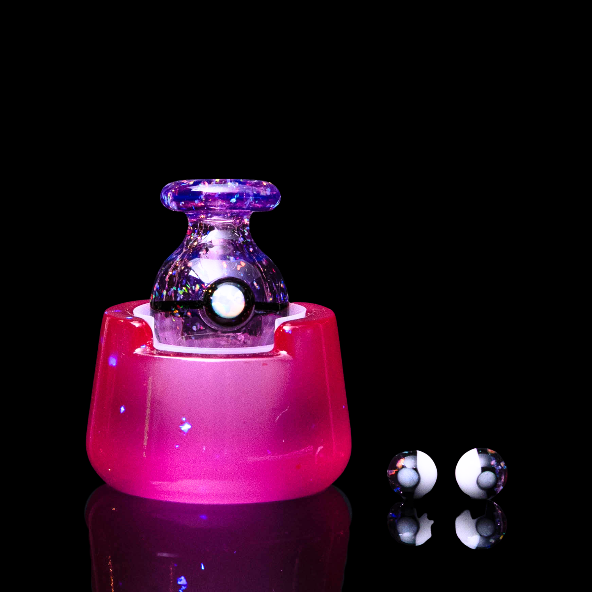 Dani Girl Glass Pokeball Bubble Cap - Lilac