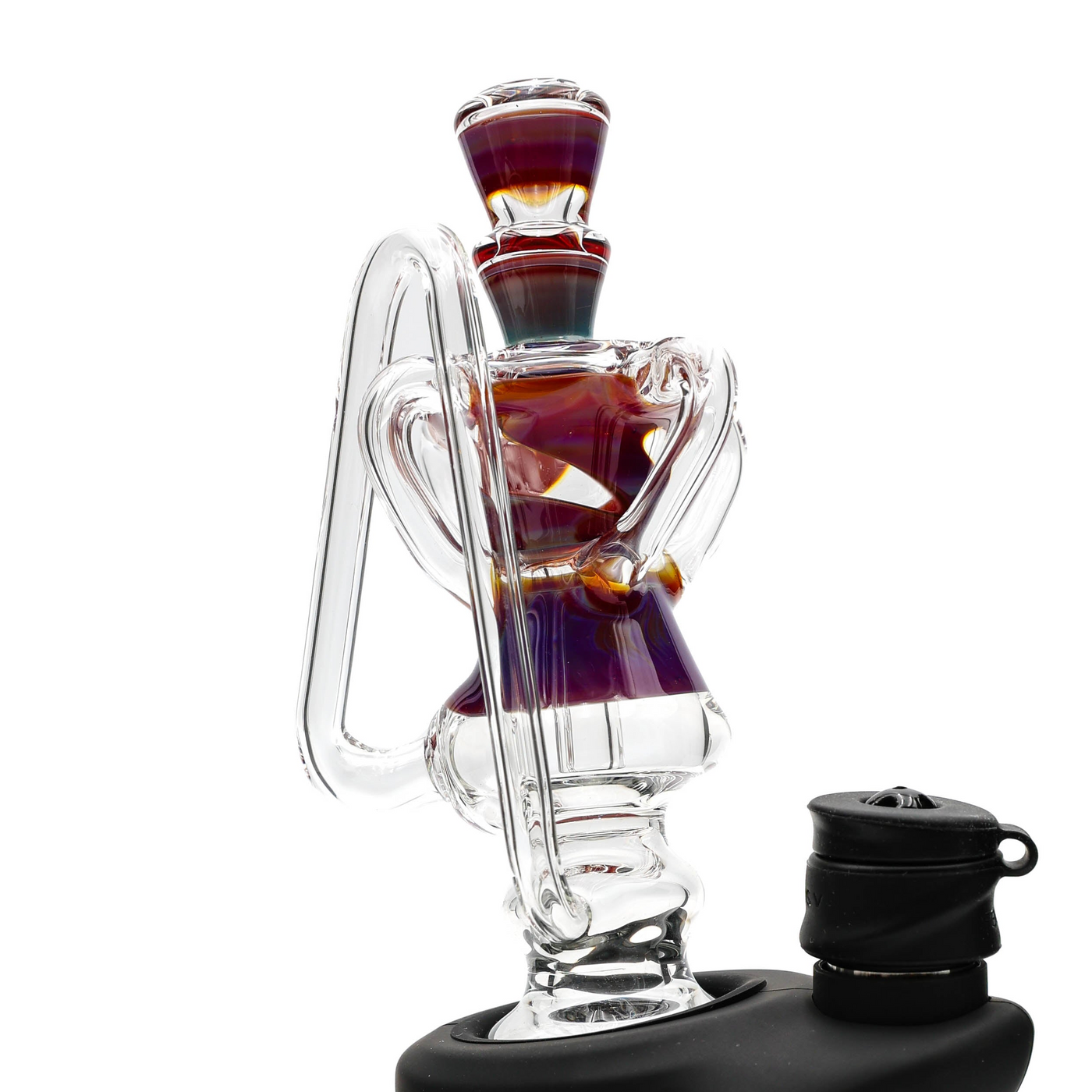 Kosher Glass CARTA Glass Top Mini Quad Recycler - Purple & Blue Swirl