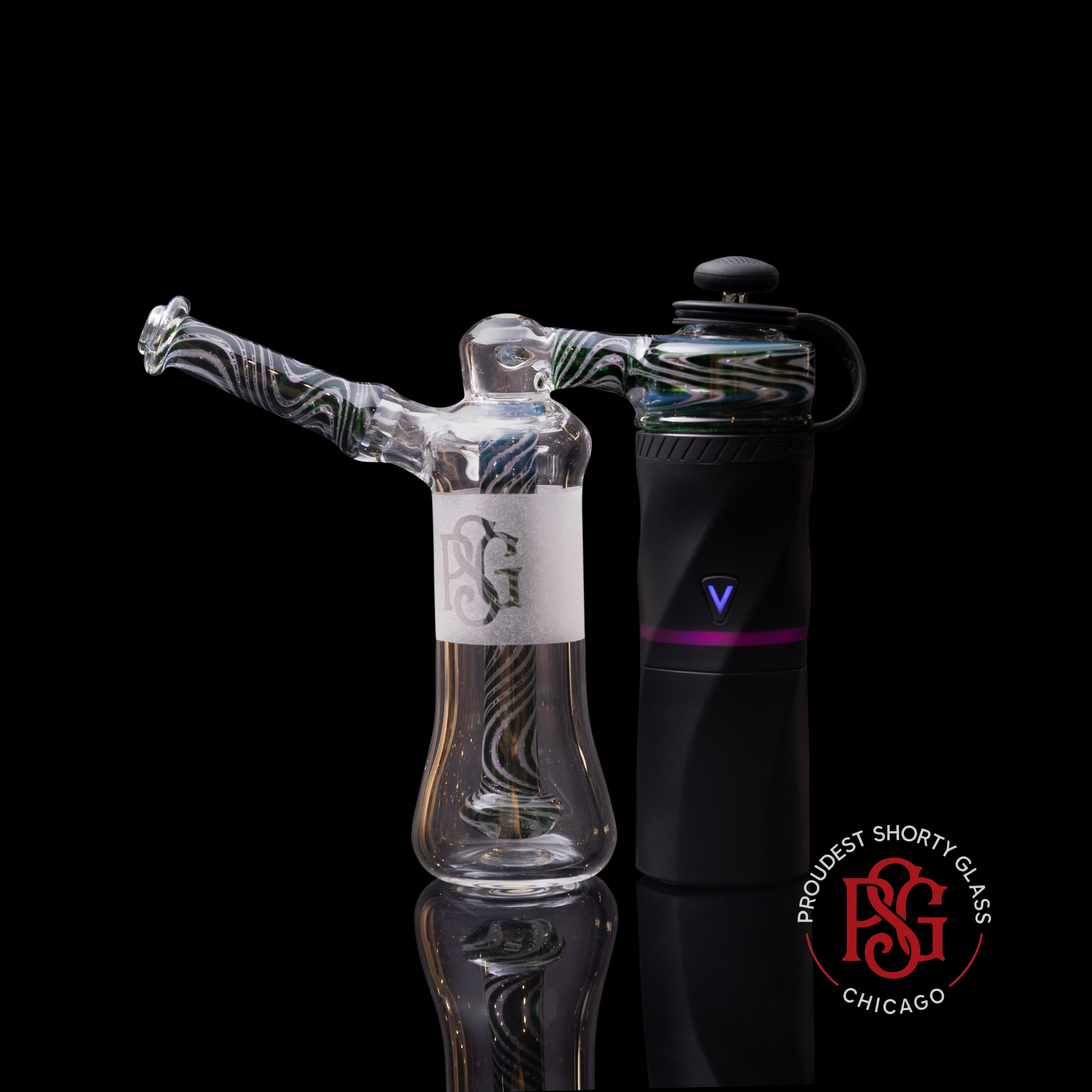 PSG Glass AERIS Chugger - Ripple Black and Green